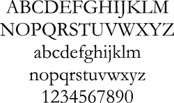 Garamond font sample